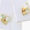 Pair of 14K yellow gold opal stud earrings
