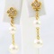 Pair of Blue Lagoon by Mikimoto 14K yellow gold diamond & pearls drop earrings