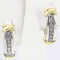 Pair of 14K diamond huggie earrings