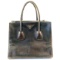 Authentic estate Prada distressed leather handbag with detachable leather strap