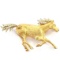 Vintage unmarked 14K yellow gold diamond running horse pin