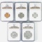 Certified 5-piece 1956 U.S. silver proof set