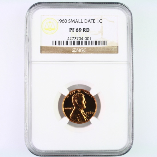 Certified 1960 small date proof U.S. Lincoln cent