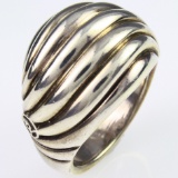Authentic estate David Yurman sterling silver Sculpted Cable dome ring