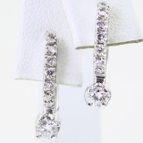 Pair of estate 14K white gold earrings