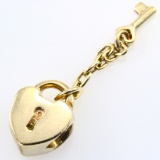 Estate Pandora 14K yellow gold lock of love bead