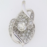 Estate 14K white gold diamond pendant