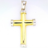 Estate 14K two-tone cross pendant