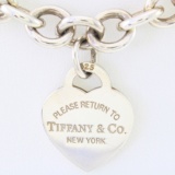 Estate Tiffany & Co sterling silver “Return to Sender” heart tag link necklace