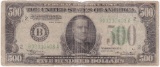 1934A U.S. $500 green seal federal reserve banknote