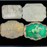 Lot of 4 estate belt buckles