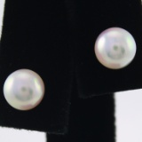 Pair of Imperial Pearl 14K yellow gold pearl stud earrings