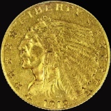 1912 U.S. $2 1/2 Indian head gold coin