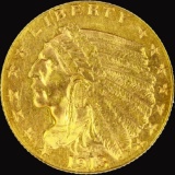 1913 U.S. $2 1/2 Indian head gold coin