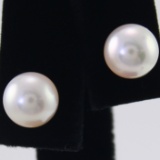 Pair of Blue Lagoon by Mikimoto 14K yellow gold pearl stud earrings