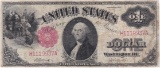 1917 U.S. large size $1 red seal legal tender banknote