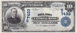 1902 U.S. large size $10 Del Rio [TX] National Bank blue seal national currency banknote