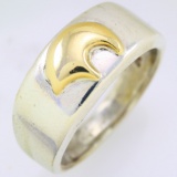 Estate Murray Jackson Native American 14K yellow gold & sterling silver ring