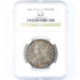 Certified 1832 small letters O-106 U.S. capped bust half dollar