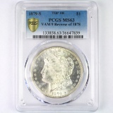 Certified 1879-S Reverse of 1878 VAM 9 Top 100 U.S. Morgan silver dollar