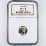 Certified 1941-S U.S. Mercury dime