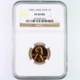 Certified 1960 large date proof U.S. Lincoln cent