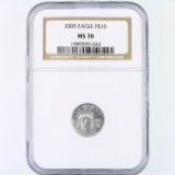 Certified 2005 U.S. $10 American Eagle 1/10oz platinum coin