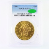 Certified 1900 U.S. $20 Liberty head gold coin