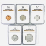 Certified 5-piece 1961 U.S. silver proof set