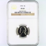 Certified 1955 proof U.S. Jefferson nickel