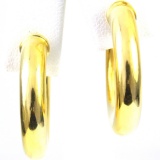 Pair of 18K yellow gold hoop earrings