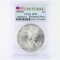 Certified 2015-W burnished U.S. American Eagle silver dollar