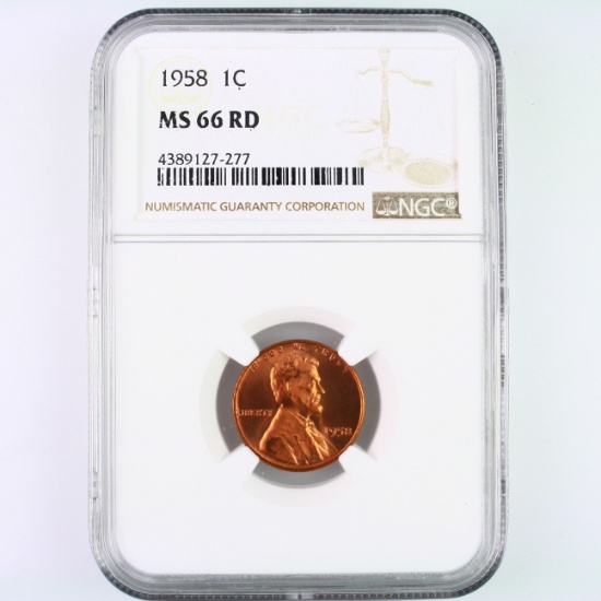 Certified 1958 U.S. Lincoln cent