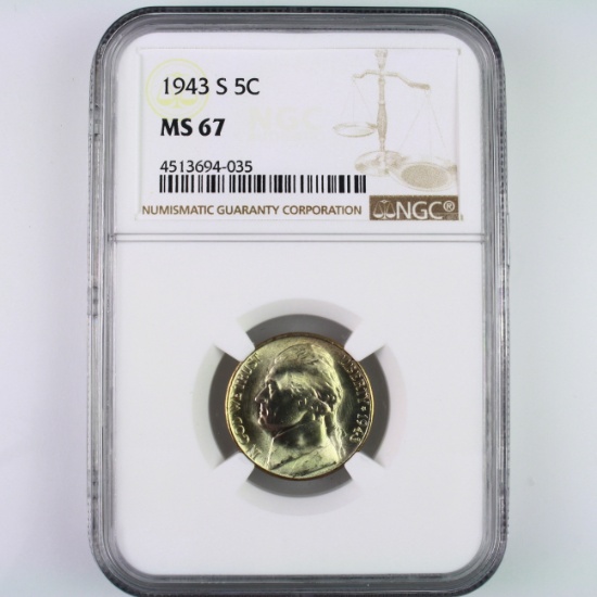 Certified 1943-S U.S. Jefferson nickel