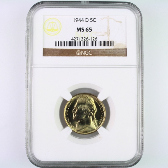Certified 1944-D U.S. Jefferson nickel