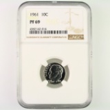 Certified 1961 proof U.S. Roosevelt dime