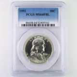 Certified 1951 U.S. Franklin half dollar