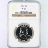 Certified 1952 proof U.S. Franklin half dollar