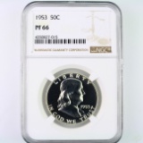 Certified 1953 proof U.S. Franklin half dollar