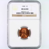 Certified 1945 U.S. Lincoln cent