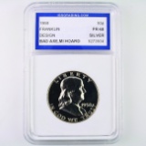 Certified 1958 proof U.S. Franklin half dollar