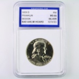 Certified 1958-D U.S. Franklin half dollar