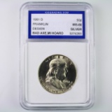 Certified 1961-D U.S. Franklin half dollar