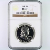 Certified 1962 proof U.S. Franklin half dollar