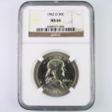 Certified 1962-D U.S. Franklin half dollar