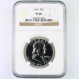 Certified 1963 proof U.S. Franklin half dollar