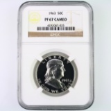 Certified 1963 proof U.S. Franklin half dollar