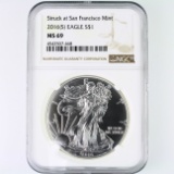 Certified 2016(-S) U.S. American Eagle silver dollar