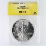 Certified 1986 U.S. American Eagle silver dollar