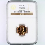 Certified 1962 proof U.S. Lincoln cent